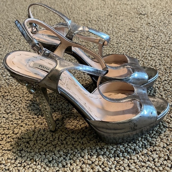 Miu Miu Strappy Stiletto Sandals Women's Size 36 1/2 - Picture 3 of 12